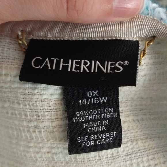 Catherines Textured Paisley Print Cotton Blazer 0X - Picture 7 of 8